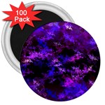 Purple Skulls Goth Storm 3  Button Magnet (100 pack)