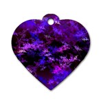 Purple Skulls Goth Storm Dog Tag Heart (One Sided) 