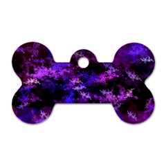 Purple Skulls Goth Storm Dog Tag Bone (one Sided) by KirstenStar