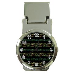 Modern Lace Stripe Pattern Money Clip With Watch by dflcprints