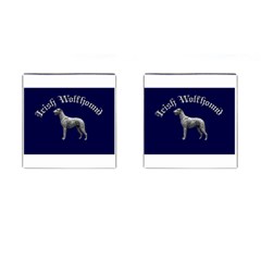 Irish Wolfhound Cufflinks (square) - Blue by iwhbran
