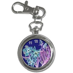 Purple, Pink Aqua Flower Style Key Chain Watches by Rokinart