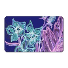 Purple, Pink Aqua Flower Style Magnet (rectangular) by Rokinart