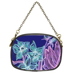 Purple, Pink Aqua Flower Style Chain Purses (two Sides)  by Rokinart