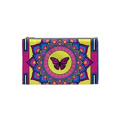 Butterfly Mandala Cosmetic Bag (small)  by GalacticMantra