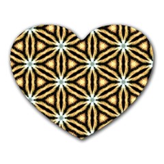 Faux Animal Print Pattern Heart Mousepads