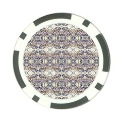 Oriental Geometric Floral Print Poker Chip Card Guards (10 Pack)  by dflcprints