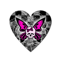 Skull Butterfly Heart Magnet