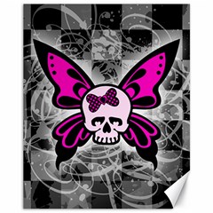 Skull Butterfly Canvas 11  X 14  
