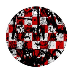 Emo Checker Graffiti Round Ornament (two Sides)  by ArtistRoseanneJones