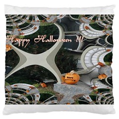 Creepy Pumpkin Fractal Large Cushion Cases (one Side)  by gothicandhalloweenstore