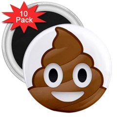 Poop 3  Magnets (10 Pack)  by redcow
