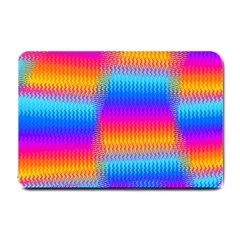 Psychedelic Rainbow Heat Waves Small Doormat  by KirstenStar