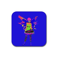 Fairy Punk Rubber Square Coaster (4 Pack)  by icarusismartdesigns