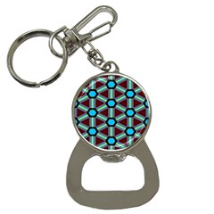 Stripes And Hexagon Pattern Bottle Opener Key Chain by LalyLauraFLM