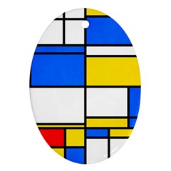 Colorful Rectangles Ornament (oval) by LalyLauraFLM