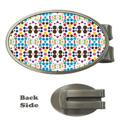 Colorful Dots Pattern Money Clip (oval) by LalyLauraFLM