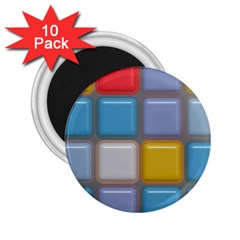 Shiny Squares Pattern 2 25  Magnet (10 Pack) by LalyLauraFLM