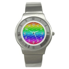 Merry Christmas,text,rainbow Stainless Steel Watches by ImpressiveMoments