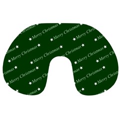 Merry Christmas,text,green Travel Neck Pillows by ImpressiveMoments