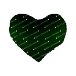 Merry Christmas,text,green Standard 16  Premium Flano Heart Shape Cushions Front