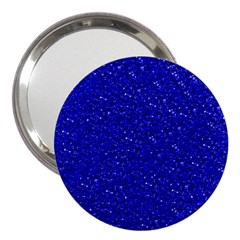 Sparkling Glitter Inky Blue 3  Handbag Mirrors by ImpressiveMoments