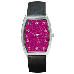 Sparkling Glitter Pink Barrel Metal Watches by ImpressiveMoments
