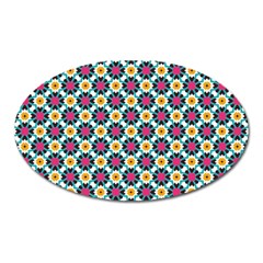 Cute Abstract Pattern Background Oval Magnet by GardenOfOphir