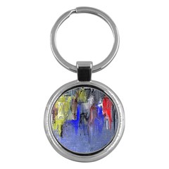Hazy City Abstract Design Key Chains (round)  by digitaldivadesigns