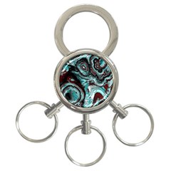 Fractal Marbled 05 3-ring Key Chains