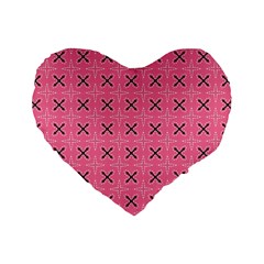Cute Pretty Elegant Pattern Standard 16  Premium Flano Heart Shape Cushions
