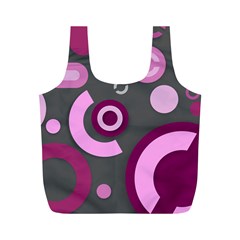 Grey Plum Abstract Pattern  Full Print Recycle Bags (m) 