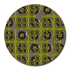 Plastic Shapes Pattern Round Mousepad by LalyLauraFLM