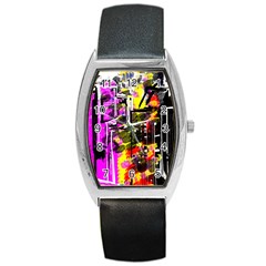 Abstract City View Barrel Metal Watches by digitaldivadesigns
