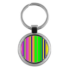 Hot Stripes Rainbow Key Chains (round)  by ImpressiveMoments