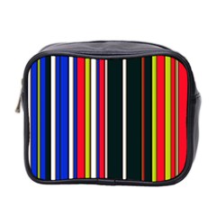 Hot Stripes Red Blue Mini Toiletries Bag 2-side by ImpressiveMoments