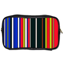 Hot Stripes Red Blue Toiletries Bags 2-side by ImpressiveMoments