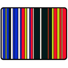 Hot Stripes Red Blue Fleece Blanket (medium)  by ImpressiveMoments