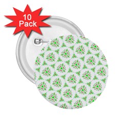 Sweet Doodle Pattern Green 2 25  Buttons (10 Pack)  by ImpressiveMoments