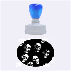 Skulls Blue Rubber Oval Stamps by ImpressiveMoments