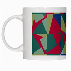 Shapes In Squares Pattern White Mug by LalyLauraFLM