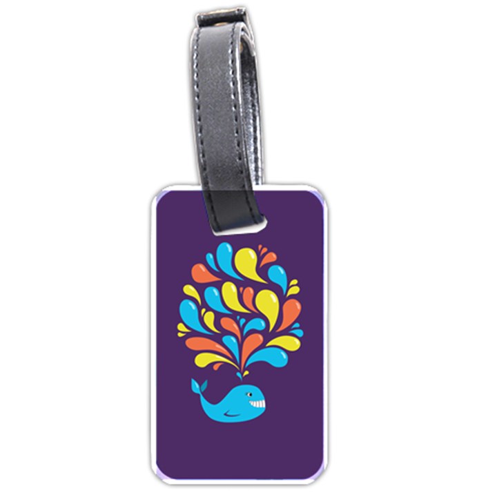 Colorful Happy Whale Luggage Tags (One Side) 