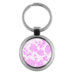 Floral Wallpaper Pink Key Chains (round)  by ImpressiveMoments