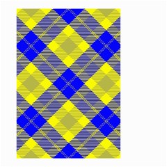Smart Plaid Blue Yellow Small Garden Flag (two Sides) by ImpressiveMoments