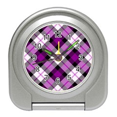 Smart Plaid Purple Travel Alarm Clocks by ImpressiveMoments