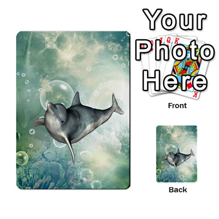 Funny Dswimming Dolphin Multi-purpose Cards (Rectangle) 