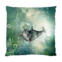 Funny Dswimming Dolphin Standard Cushion Cases (two Sides) 