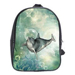 Funny Dswimming Dolphin School Bags(large) 