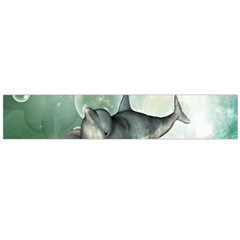 Funny Dswimming Dolphin Flano Scarf (large) 