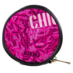 Hot Pink Chic Typography  Mini Makeup Bags